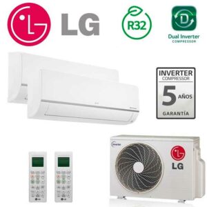 AIRE ACONDICIONADO LG PC09SQ + PC12SQ + MU3R21 CONFORT CONNECT WIFI